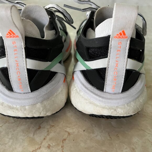 Stella McCartney Sz 8 Womens Solarglide Collab Sneakers Black Silver Green - Picture 6 of 15